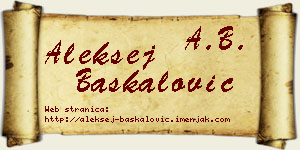 Aleksej Baškalović vizit kartica